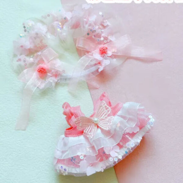 K-pop/Cloth 20cm Doll Clothes - Pink Sequined dress set